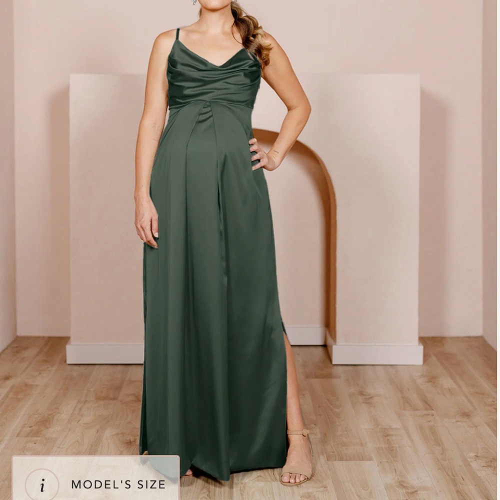 Revelry Deep Olive Gown (Bridesmaid Dress)